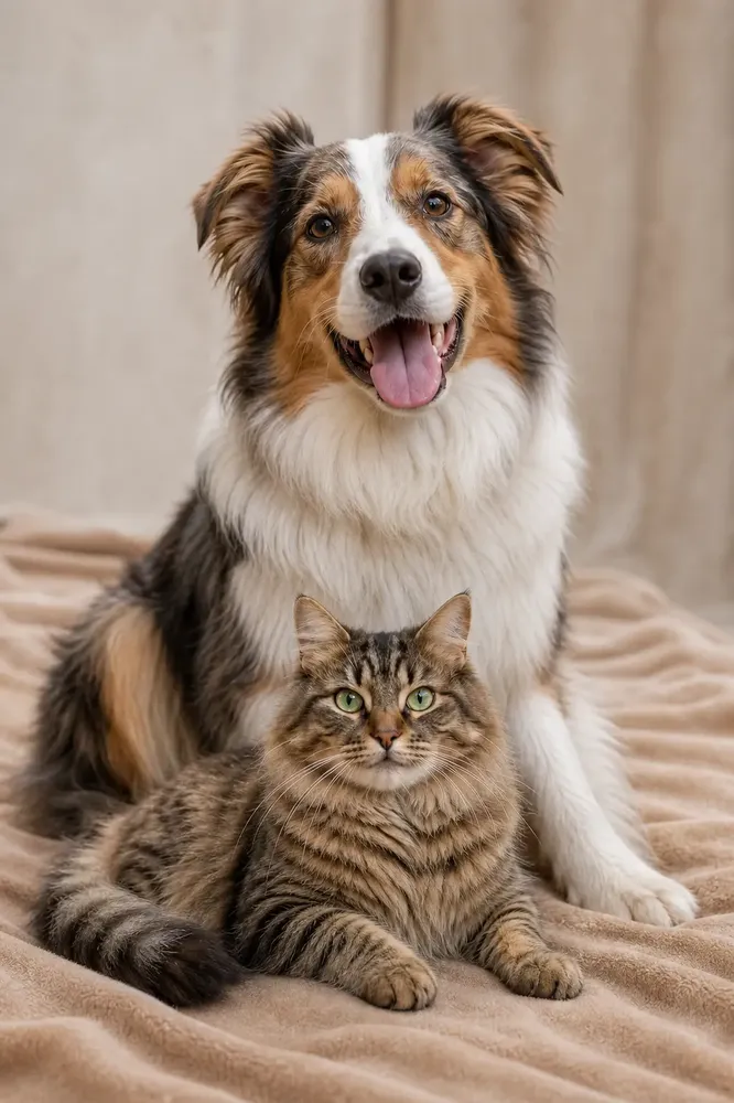 Cão e gato juntos
